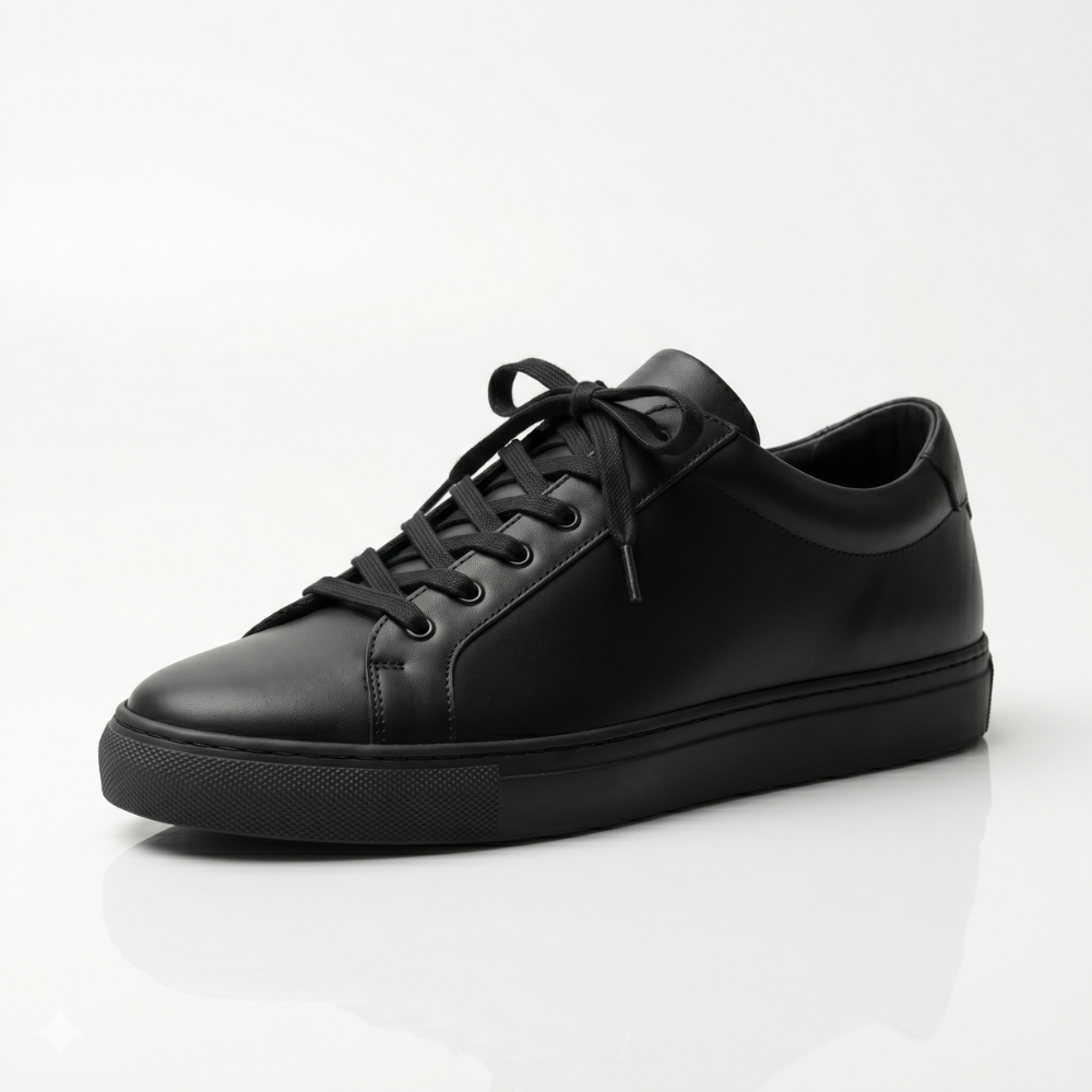 Black Verona Leather Sneakers