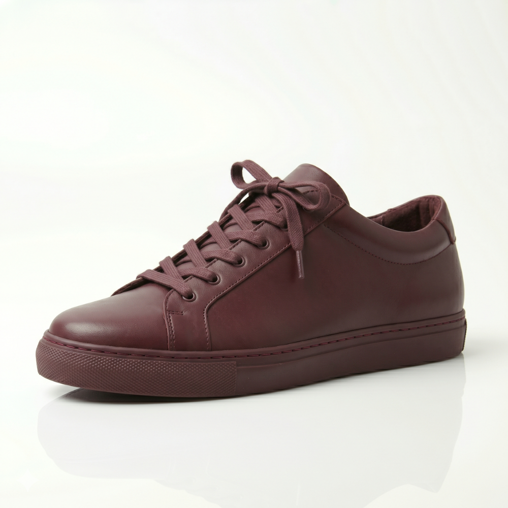 Burgundy Verona Leather Sneakers